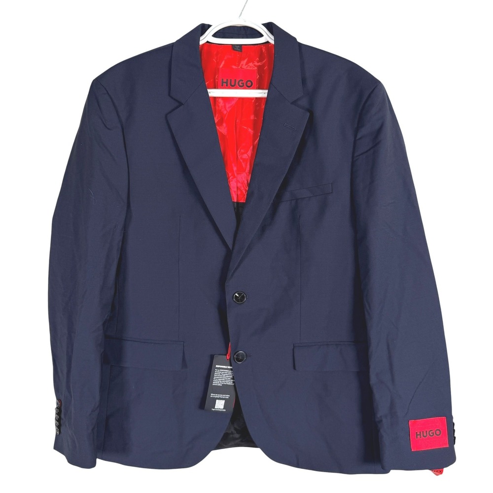 Hugo Boss Modern Fit Performance Super Flex Suit Jacket Blazer Mens 38S Blue NWT